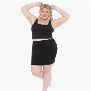 Stretch is comfort black mini skirt
